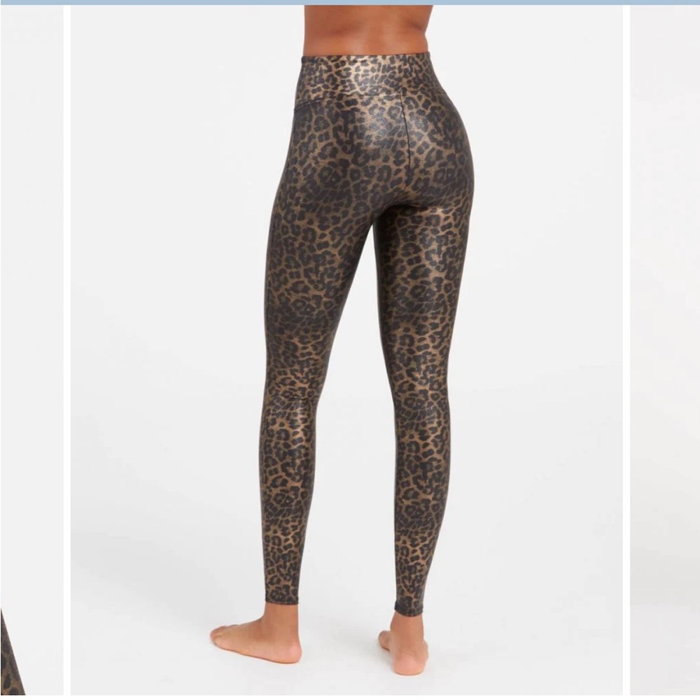 Spanx - Faux Leather Leopard Leggings in Leopard Shine size M